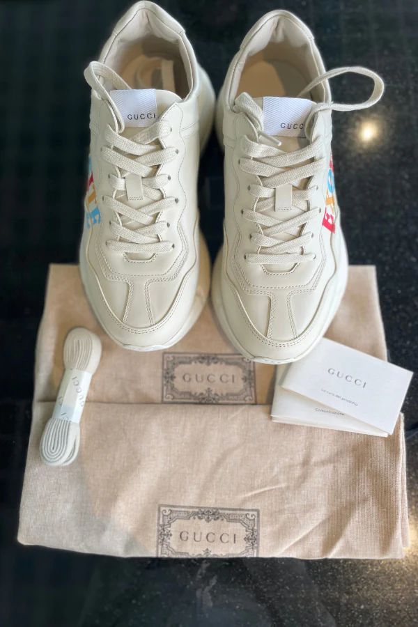 Gucci Rhyton leather trainers - Image 5