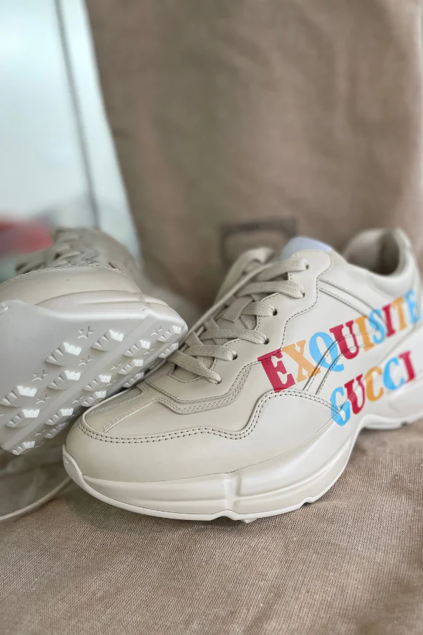 Gucci Rhyton leather trainers - Image 6