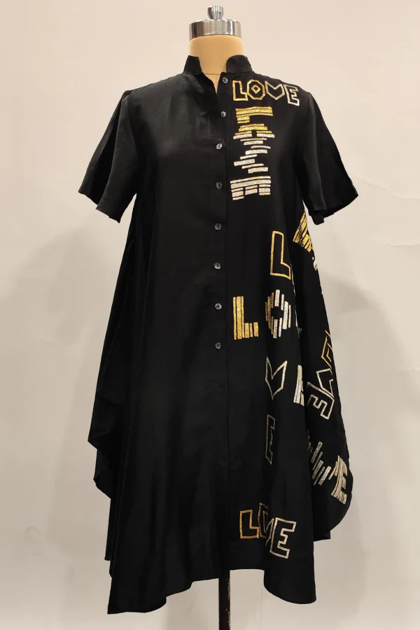 Gulabo By Abu Sandeep Black Embroidered Dress