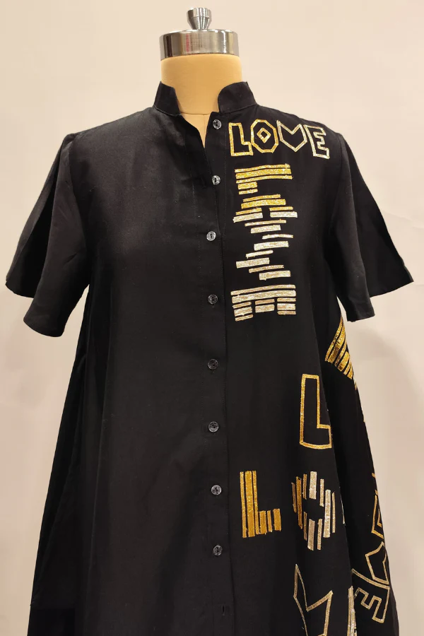 Gulabo By Abu Sandeep Black Embroidered Dress - Image 3