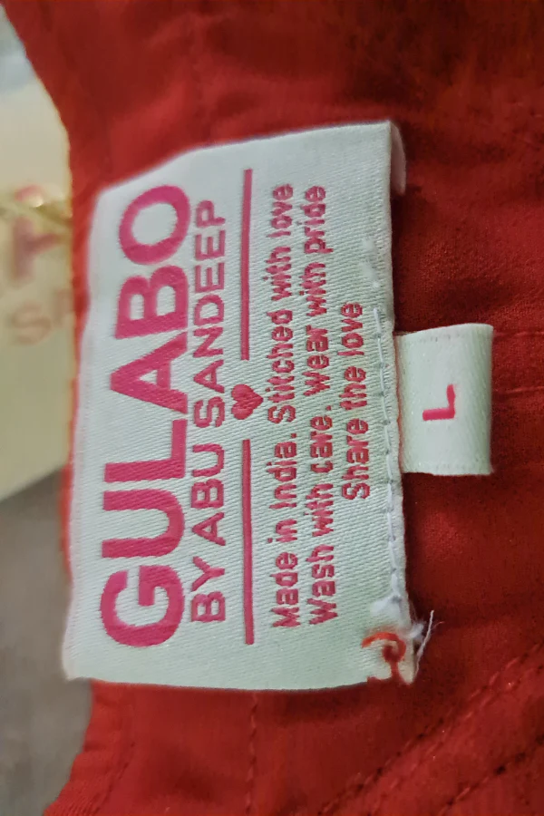 Gulabo By Abu Sandeep Red Embroidered Kaftan - Image 4