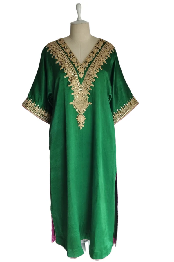 Heena Kochhar Shabri Green Mashroo Kurta Set - Image 3