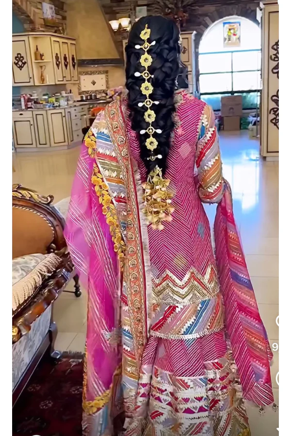 Hot pink sharara set - Image 5