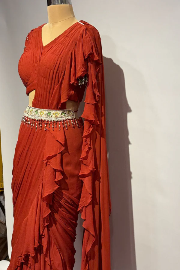 Hunky Dory By Anandita Khera Drapded Saree Set - Image 3