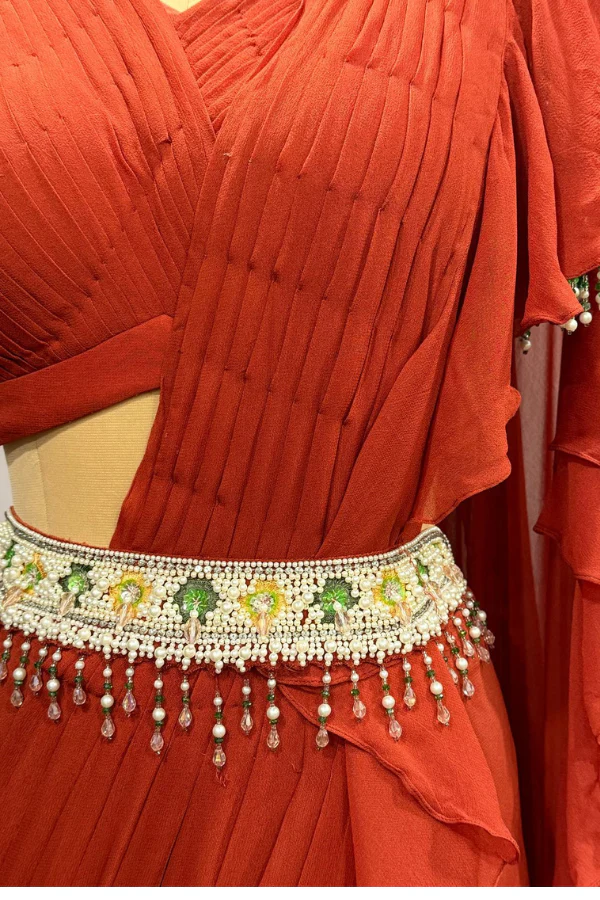 Hunky Dory By Anandita Khera Drapded Saree Set - Image 4