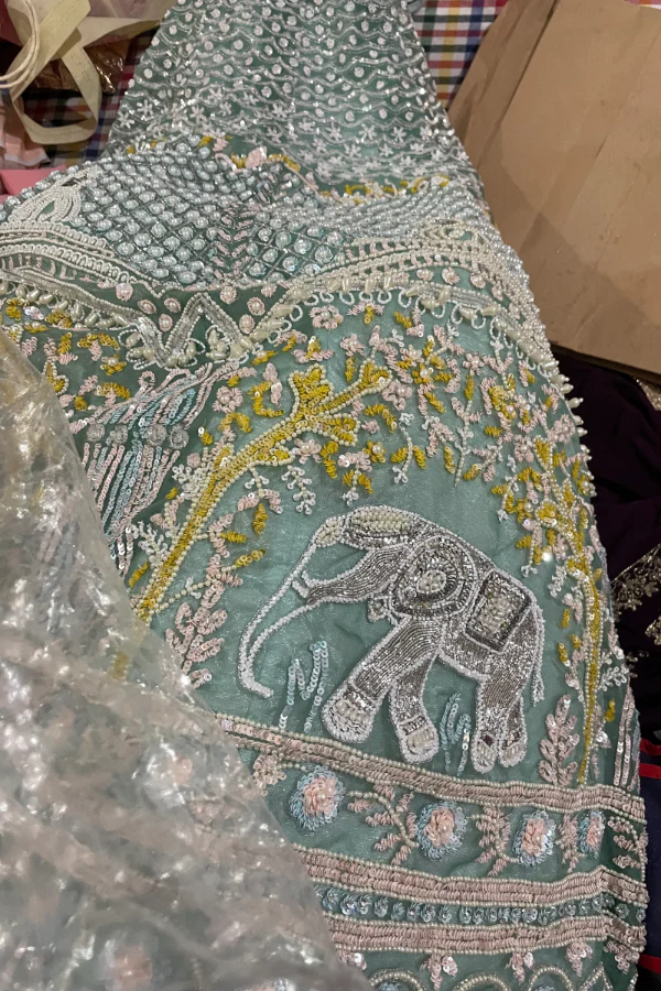Icy blue embellished lehenga - Image 3