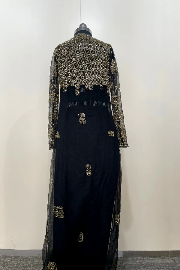 Indo western saree gown and long jacket - Image 6