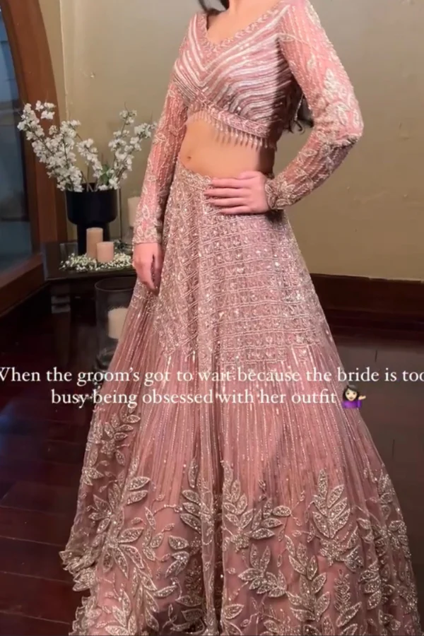 Isa By Dolly Wahal Embellished Bridal Lehenga Set - Image 3
