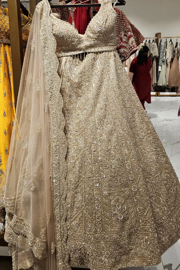 istya BEIGE EMBROIDEREd LEHENGA SET - Image 3
