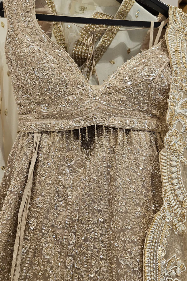 istya BEIGE EMBROIDEREd LEHENGA SET - Image 4