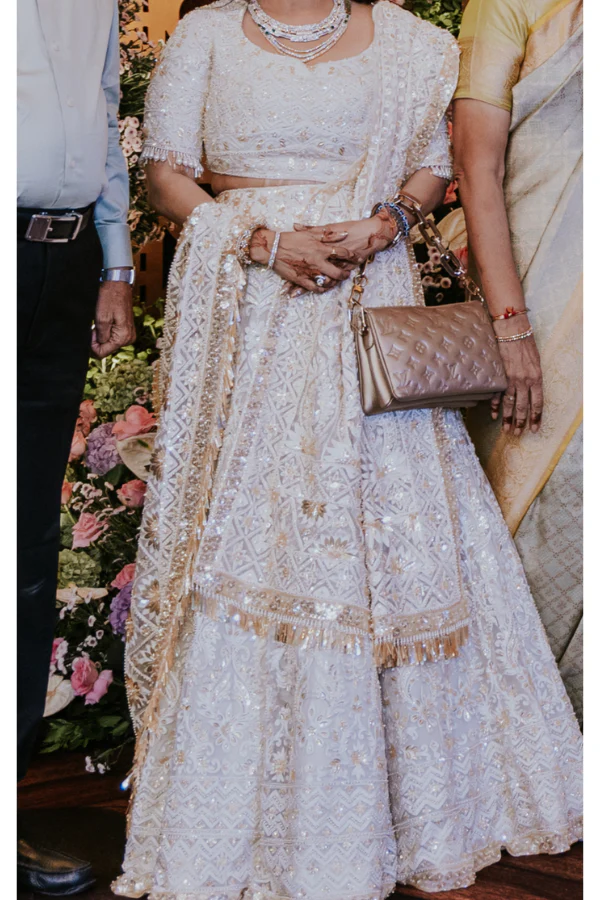 IVORY KASHMIRI SEQUINS LEHENGA SET - Image 2