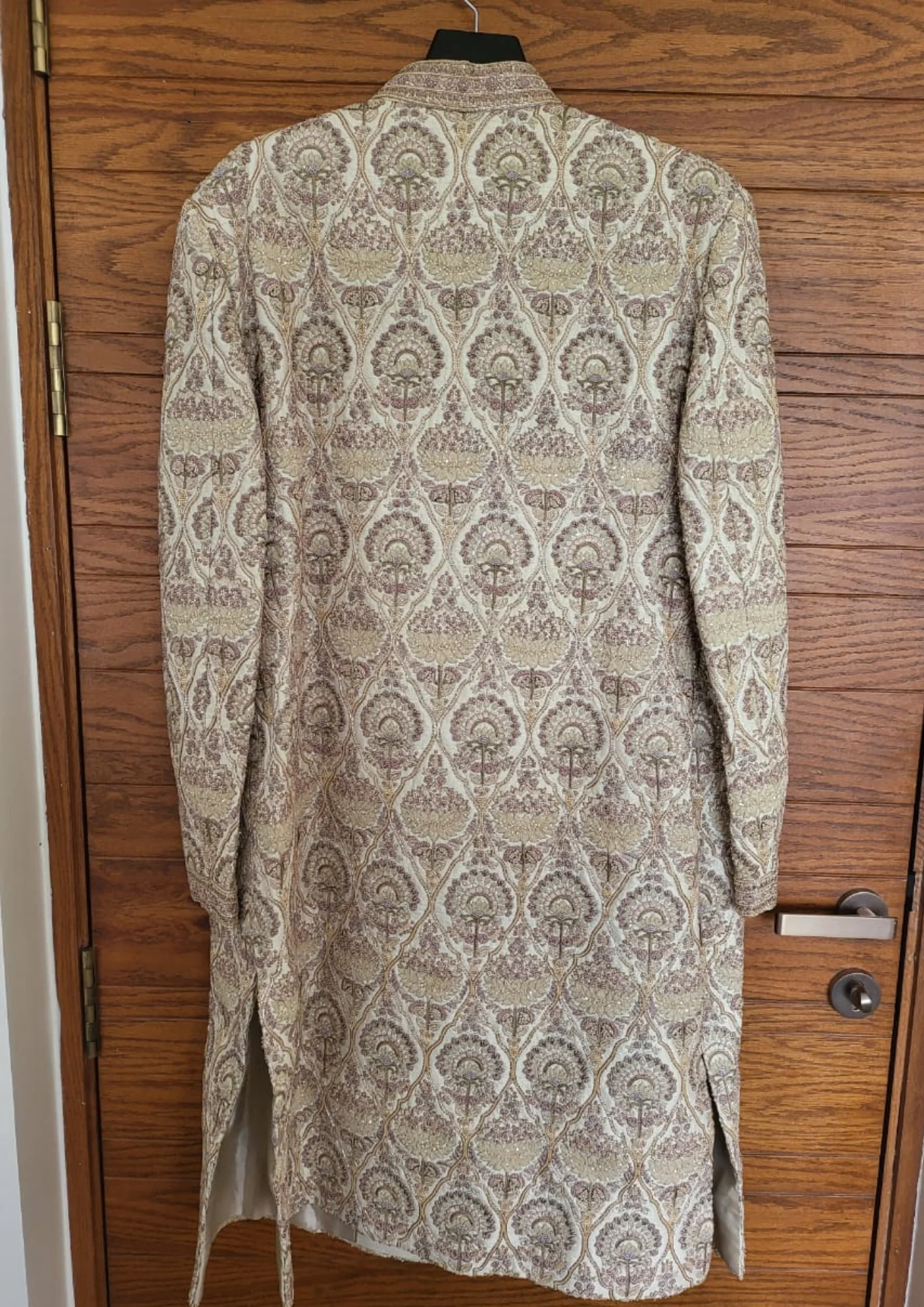 Shyamal & Bhumika Ivory & Mauve Embroidered Sherwani Set - Image 2