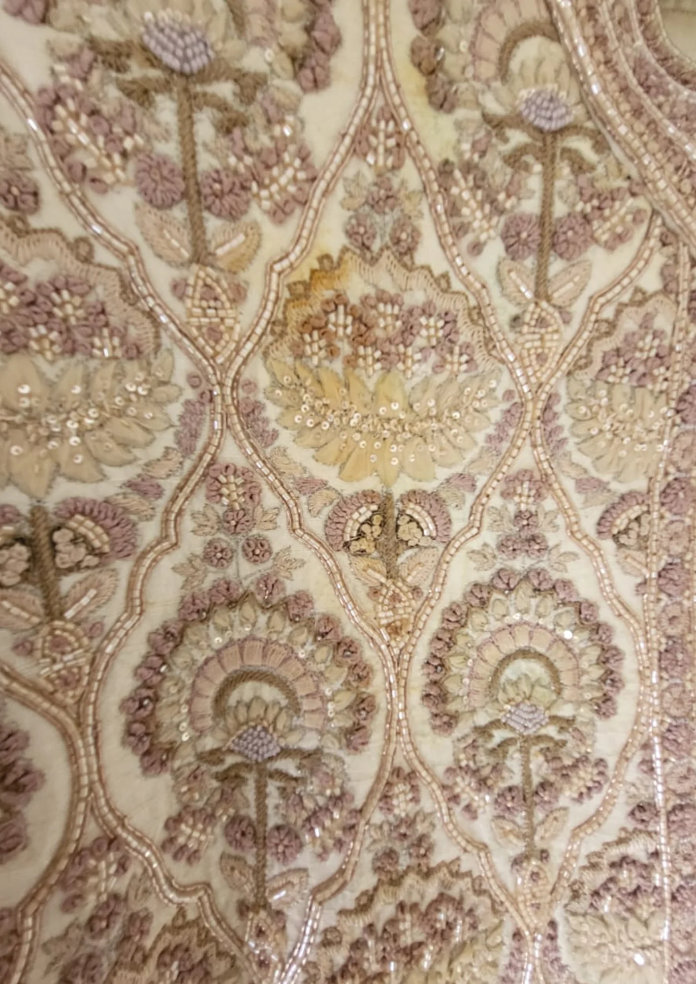 Shyamal & Bhumika Ivory & Mauve Embroidered Sherwani Set - Image 5