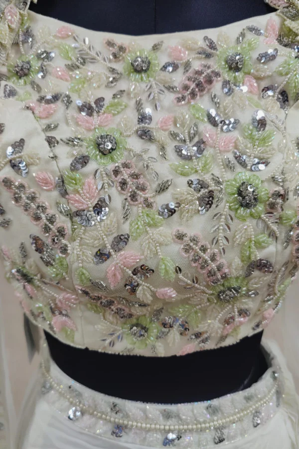 Cushy By Asma Ivory skirt set with jacket - Image 2