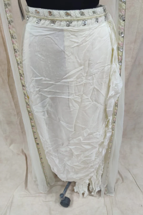 Cushy By Asma Ivory skirt set with jacket - Image 3