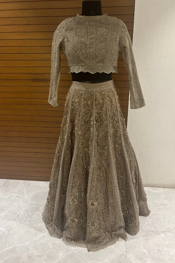 Jade by MK silver embroidered lehenga - Image 3