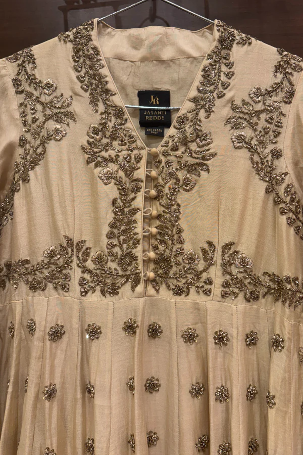 Jayanti Reddy beige silk anarkali - Image 3