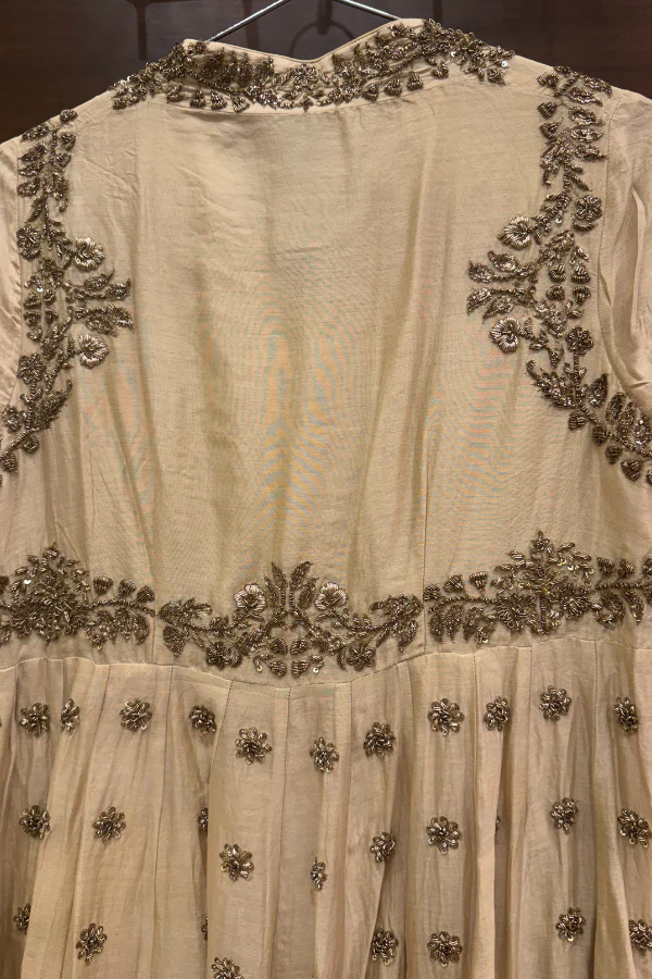 Jayanti Reddy beige silk anarkali - Image 4