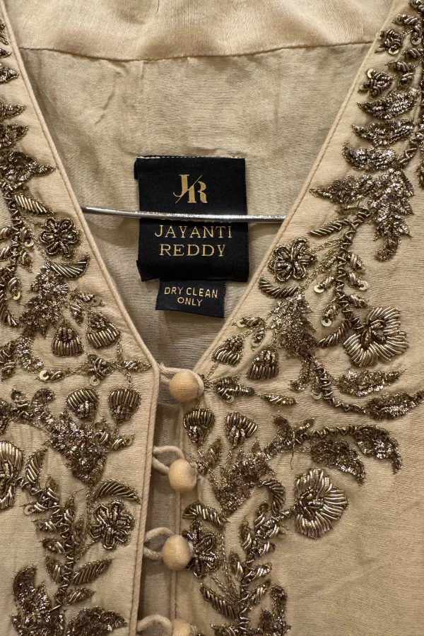 Jayanti Reddy beige silk anarkali - Image 7