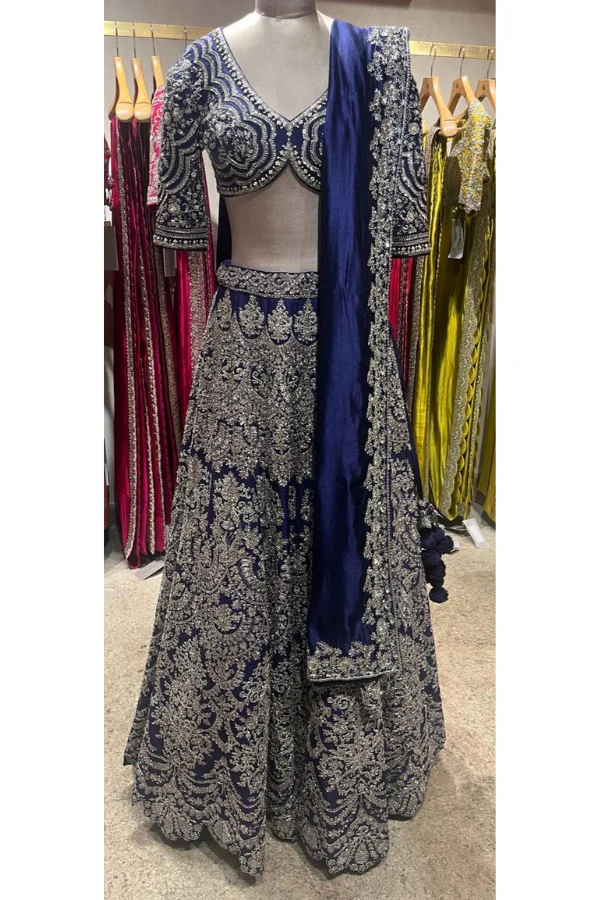 Jayanti reddy blue embroidered lehenga set