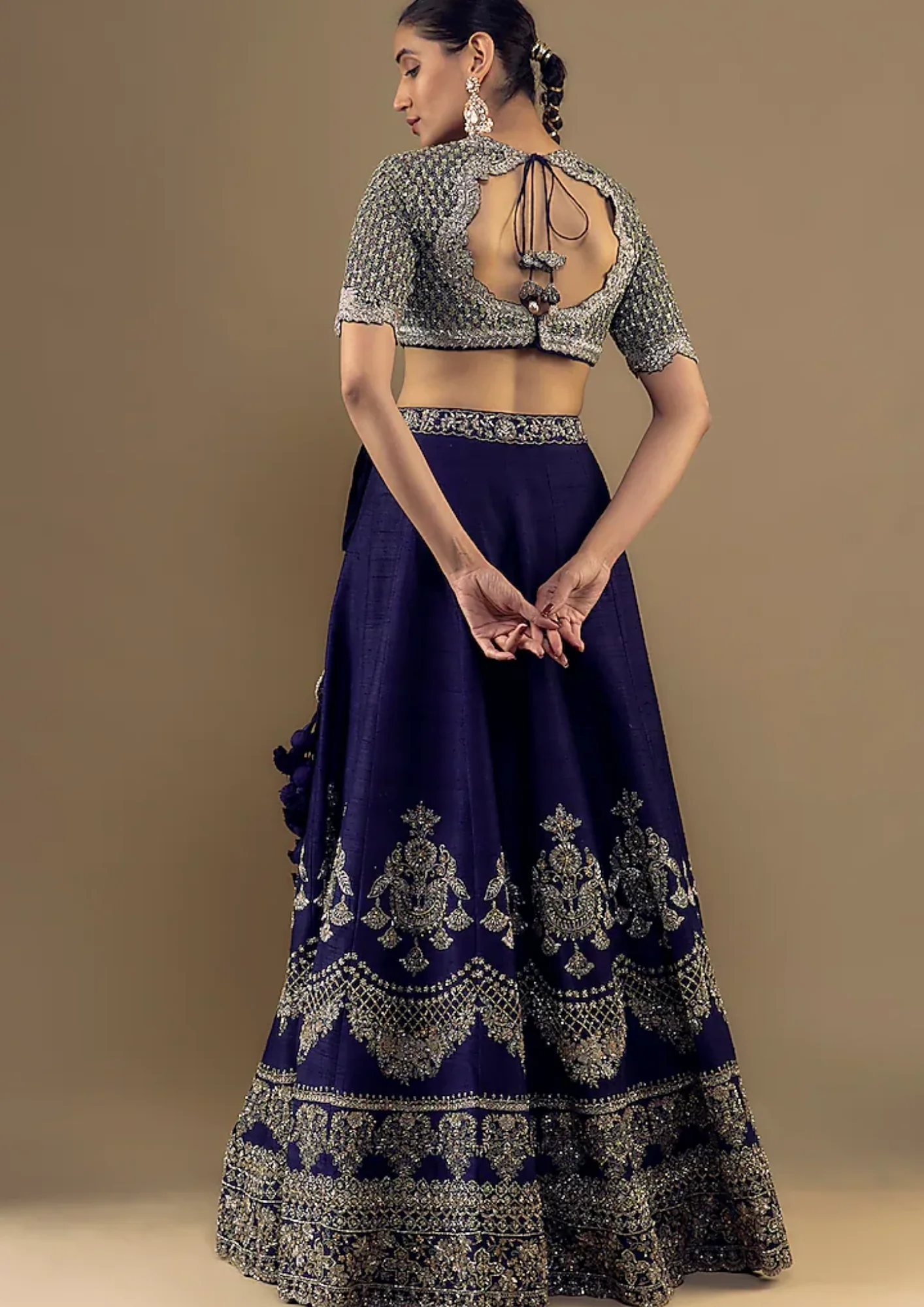Jayanti Reddy Purple Silk Zari Embroidered Lehenga Set - Image 2