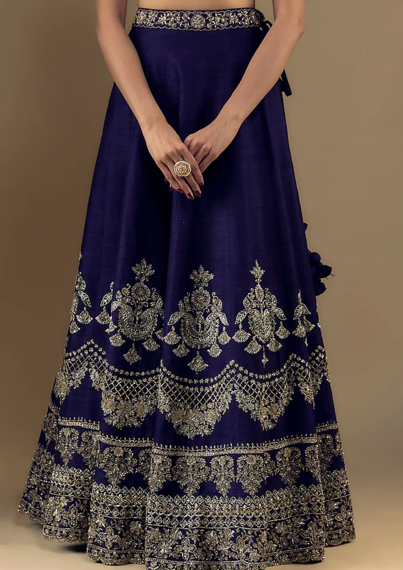 Jayanti Reddy Purple Silk Zari Embroidered Lehenga Set - Image 4