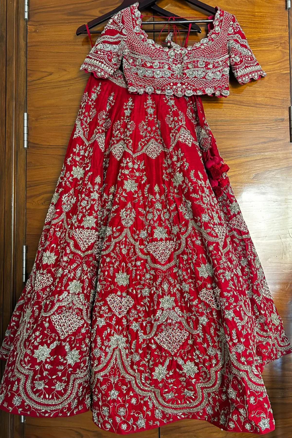 Jayanti Reddy Red Silk Zari Embroidered Lehenga Set - Image 2