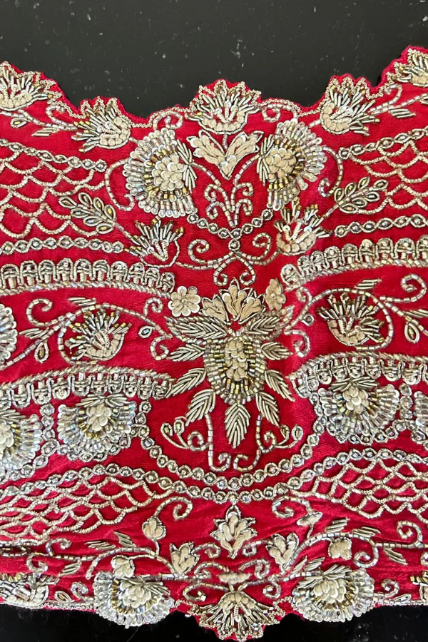 Jayanti Reddy Red Silk Zari Embroidered Lehenga Set - Image 6