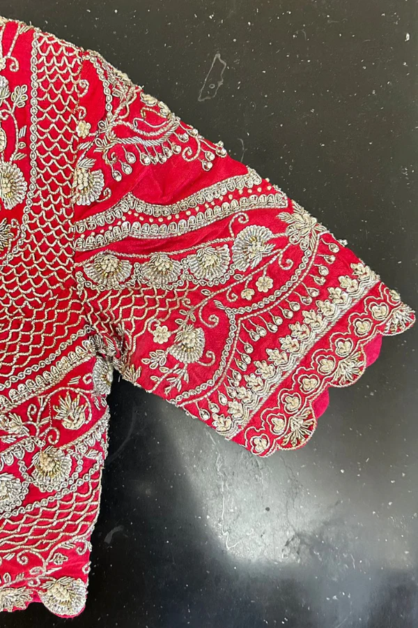 Jayanti Reddy Red Silk Zari Embroidered Lehenga Set - Image 7