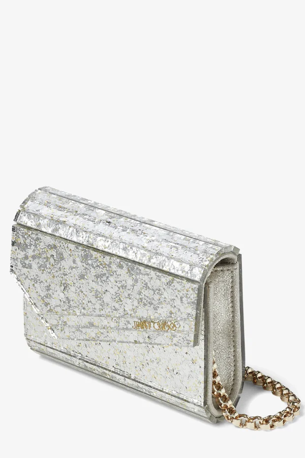 Jimmy Choo Champagne Coarse Glitter Acrylic Mini Clutch Bag - Image 3