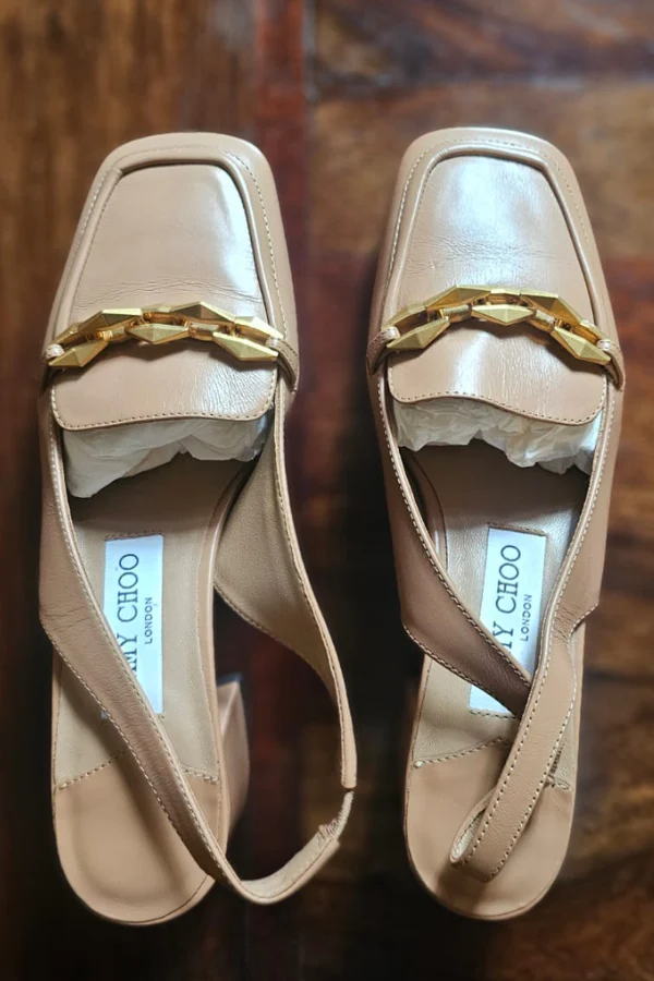 Jimmy Choo Diamond Tilda 45 leather slingback pumps - Image 3