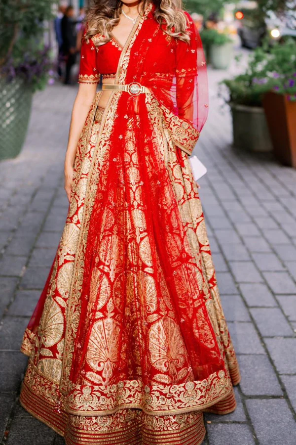 JJ Valaya red embroidered lehenga