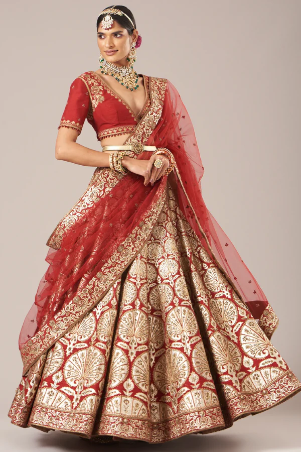 JJ Valaya red embroidered lehenga - Image 2