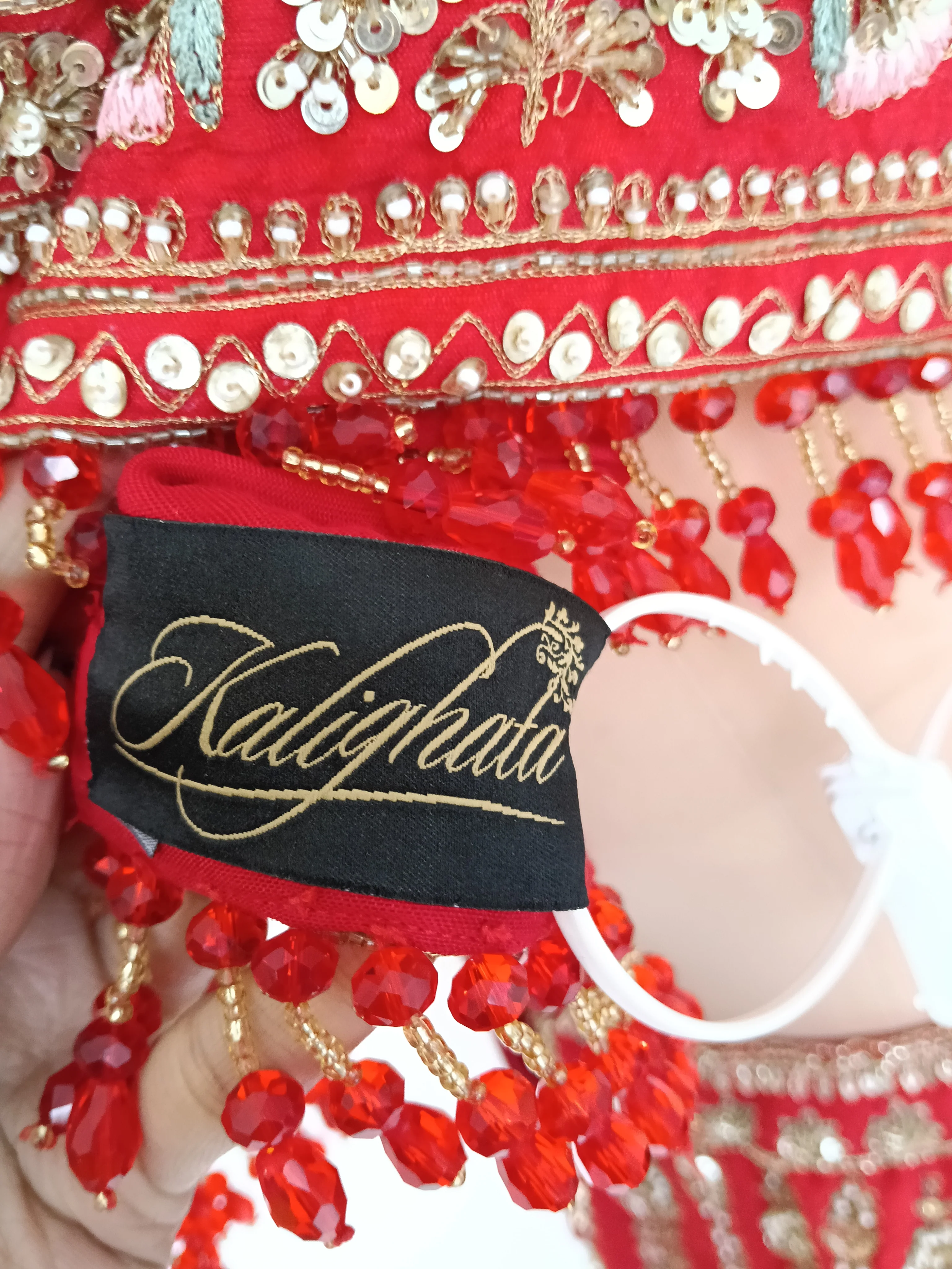 Kalighata Red Bridal Lehenga Set - Image 7