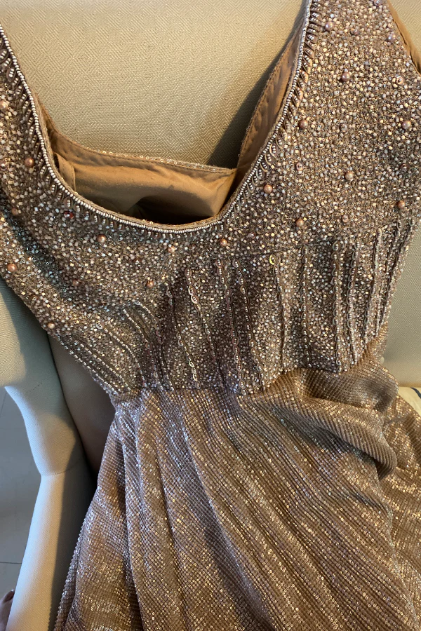 Kalki Champagne Embellished Gown - Image 3