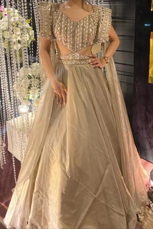 Kalki Gold Cocktail Gown - Image 2