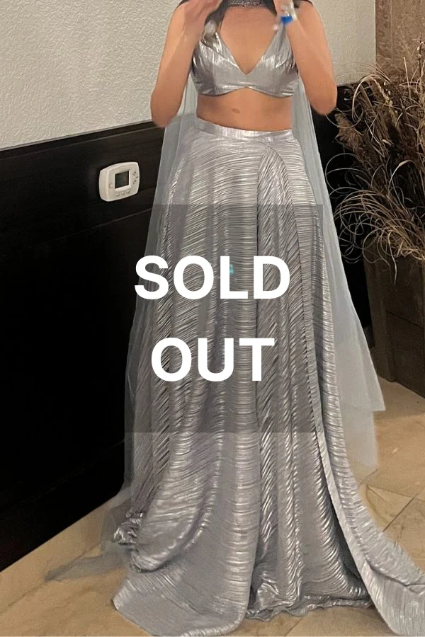 KALKI GREY METALLIC LEHENGA SET