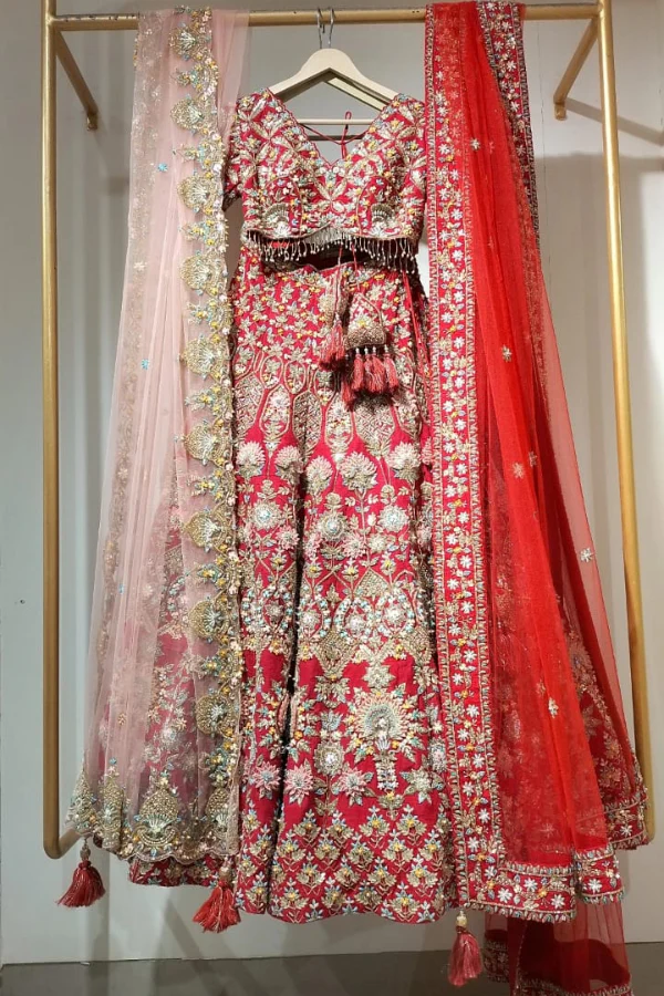 Kalki Red Bridal Lehenga