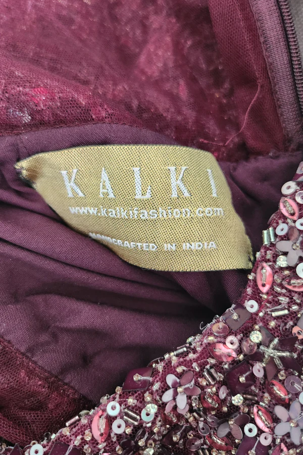 Kalki Wine Embellished lehenga - Image 4