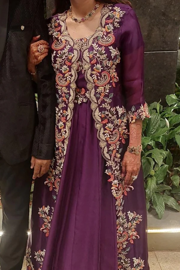 Khusboo bagri Purple Anarkali - Image 2