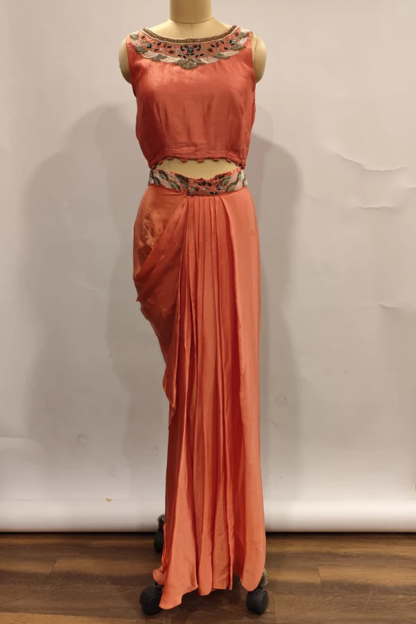 Khushboo Bagri Peach Skirt Set - Image 2