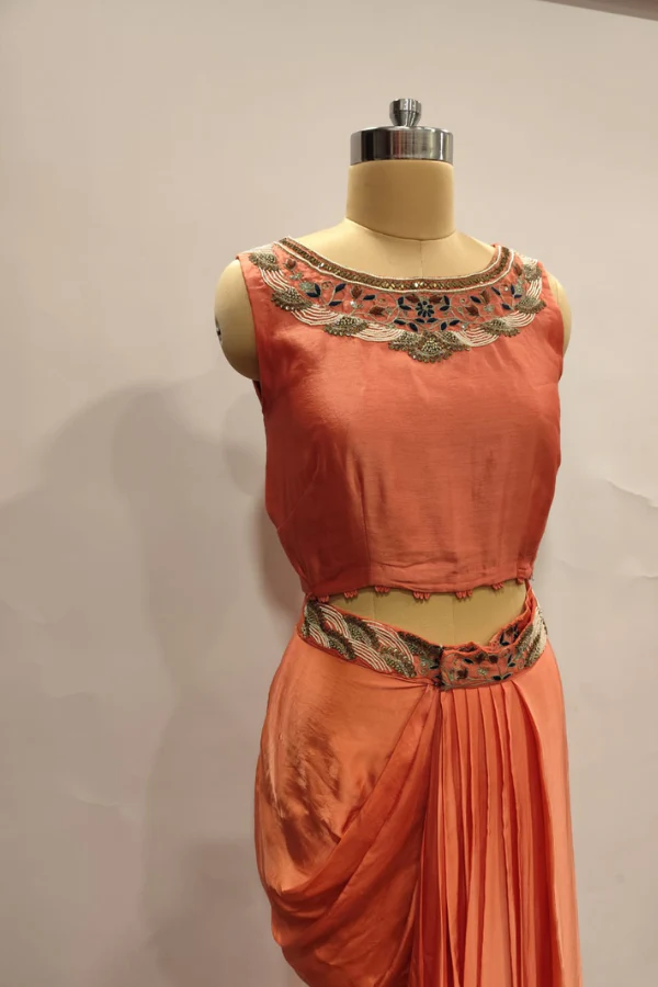 Khushboo Bagri Peach Skirt Set - Image 5