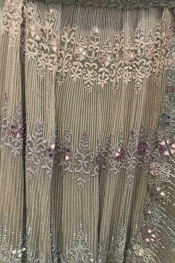 Kresha Bajaj Grey mirror work lehenga - Image 3
