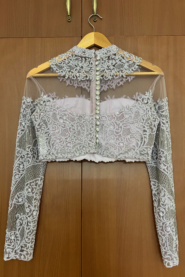 Kresha Bajaj lilac embroidered lehenga set - Image 5
