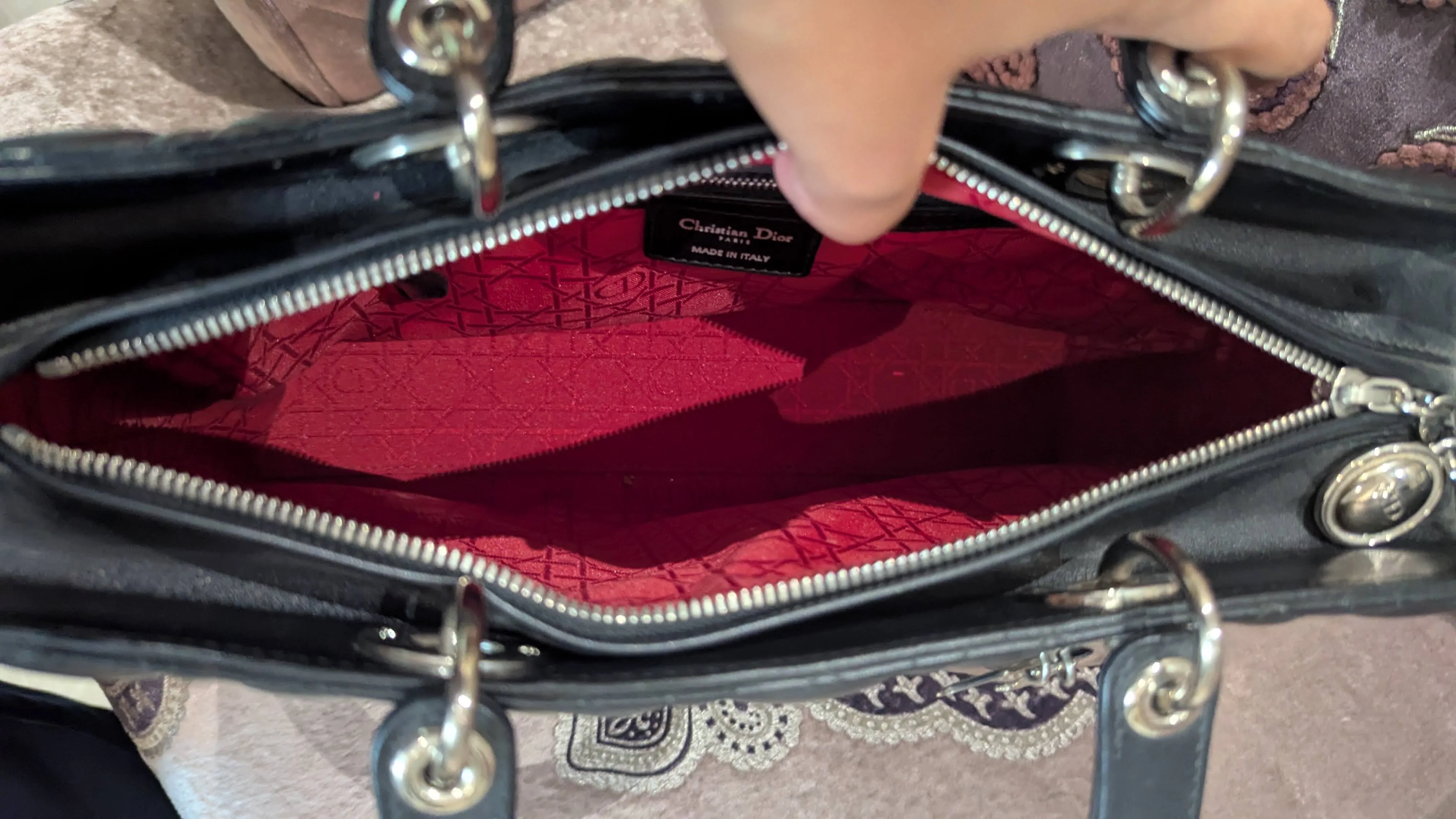 Lady Dior Black Cannage Tote Bag - Image 10