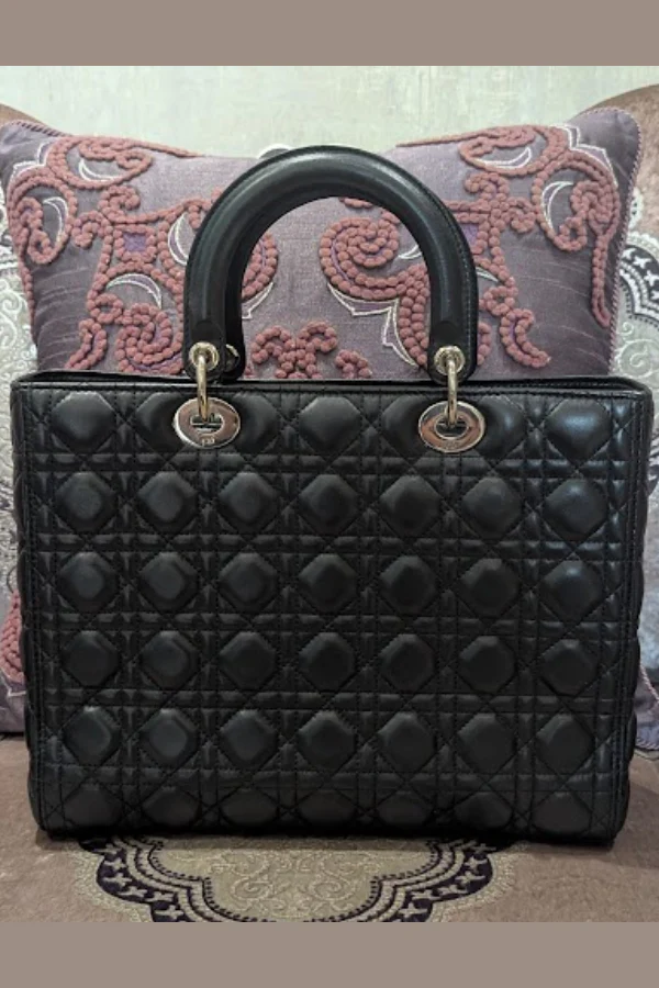 Lady Dior Black Cannage Tote Bag - Image 3