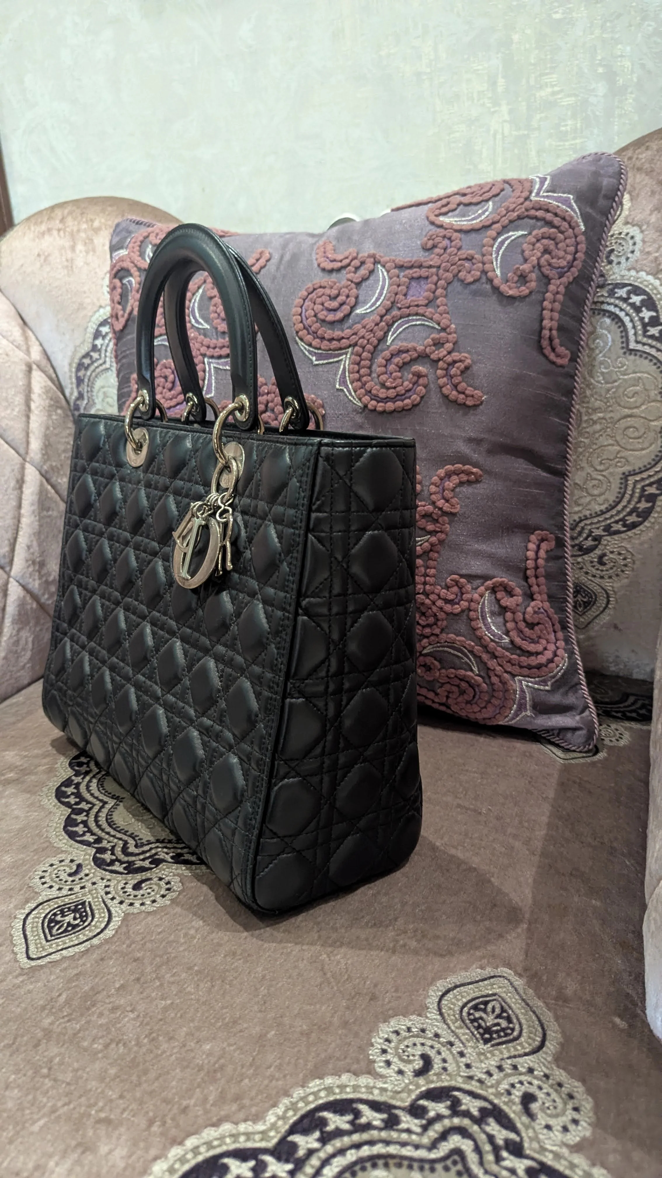 Lady Dior Black Cannage Tote Bag - Image 5
