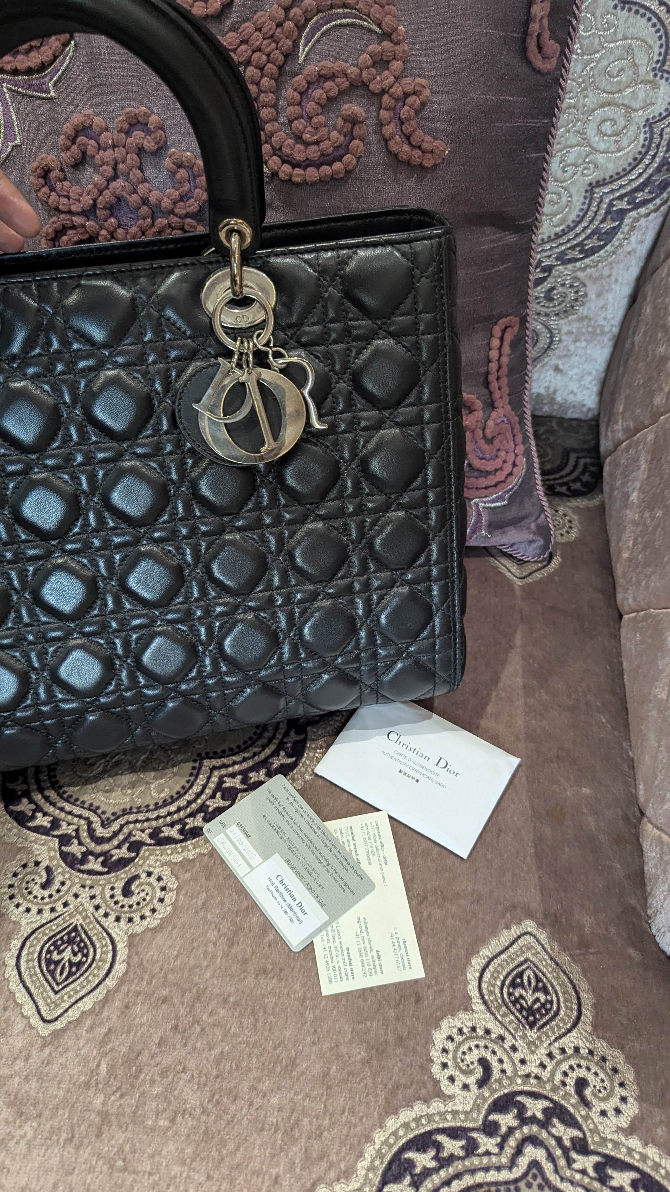 Lady Dior Black Cannage Tote Bag - Image 9
