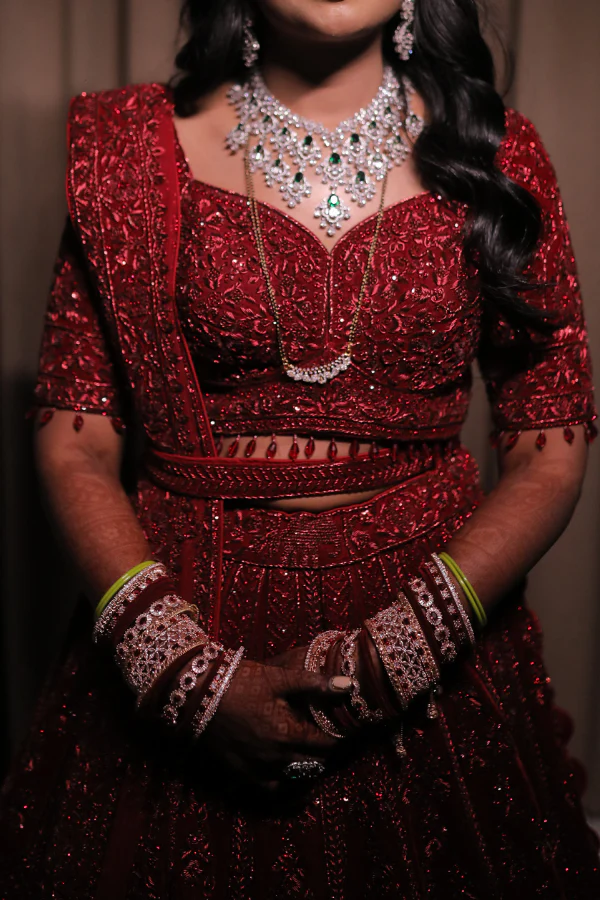 Lalit Dalmia Red Lehenga Set - Image 2