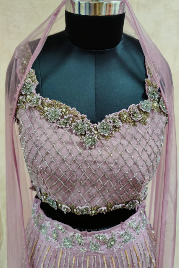 Cushy By Asma Lilac embellished lehenga - Image 4